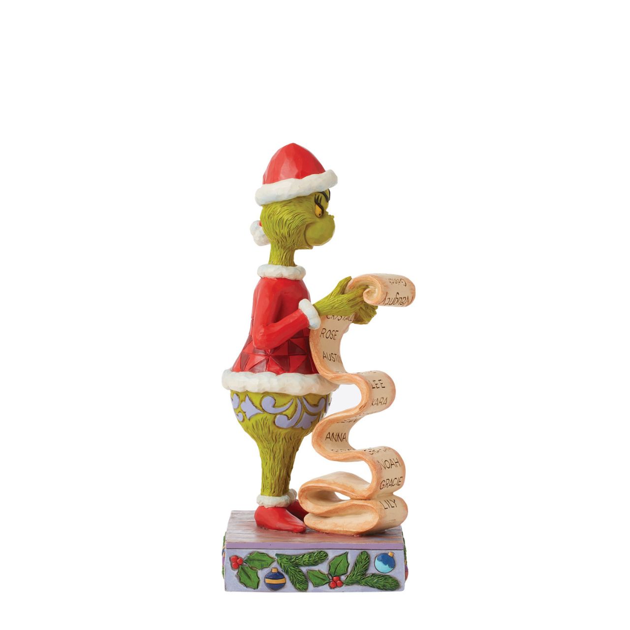 Designed by award-winning artist, Jim Shore, hand carved and hand painted, the iconic Grinch is ready to enjoy the Christmas holidays with this festive piece. Comes in a fully branded gift box.