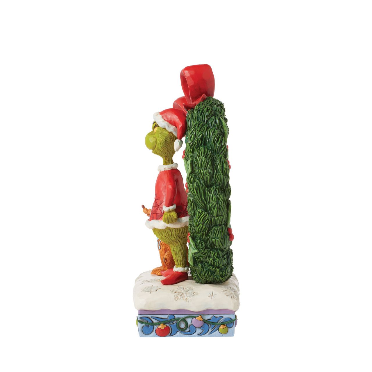 Designed by award-winning artist, Jim Shore, hand carved and hand painted, the iconic Grinch is ready to enjoy the Christmas holidays with this festive piece. Comes in a fully branded gift box.