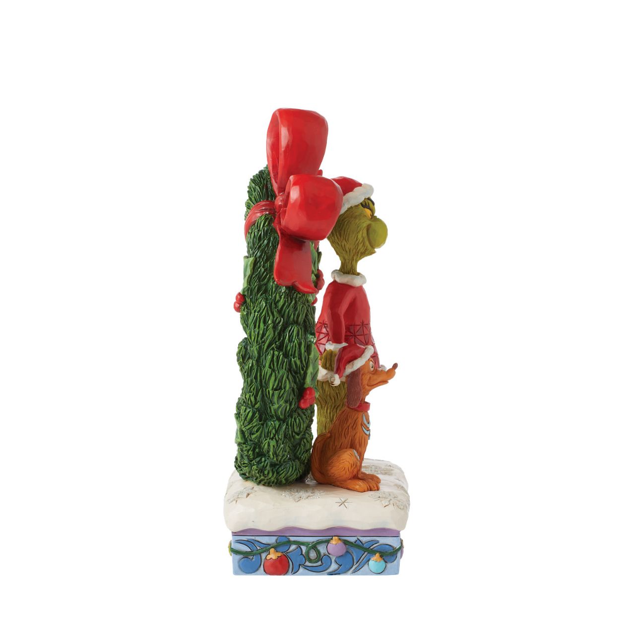 Designed by award-winning artist, Jim Shore, hand carved and hand painted, the iconic Grinch is ready to enjoy the Christmas holidays with this festive piece. Comes in a fully branded gift box.