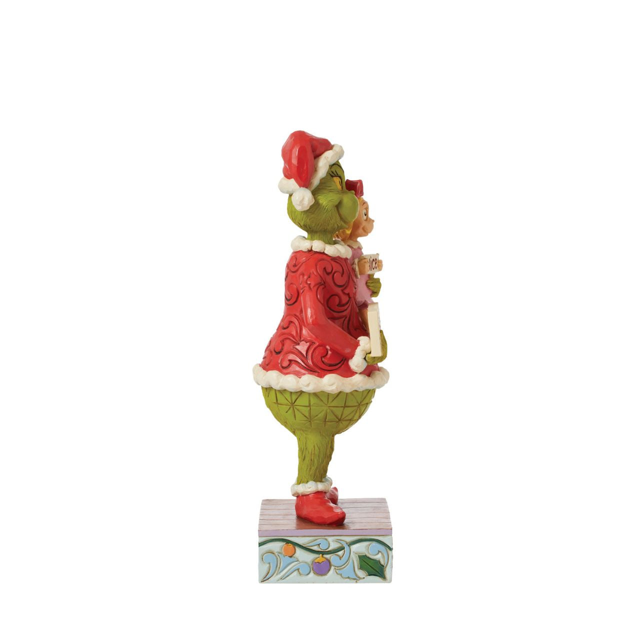 Designed by award-winning artist, Jim Shore, hand carved and hand painted, the iconic Grinch is ready to enjoy the Christmas holidays with this festive piece. Comes in a fully branded gift box.