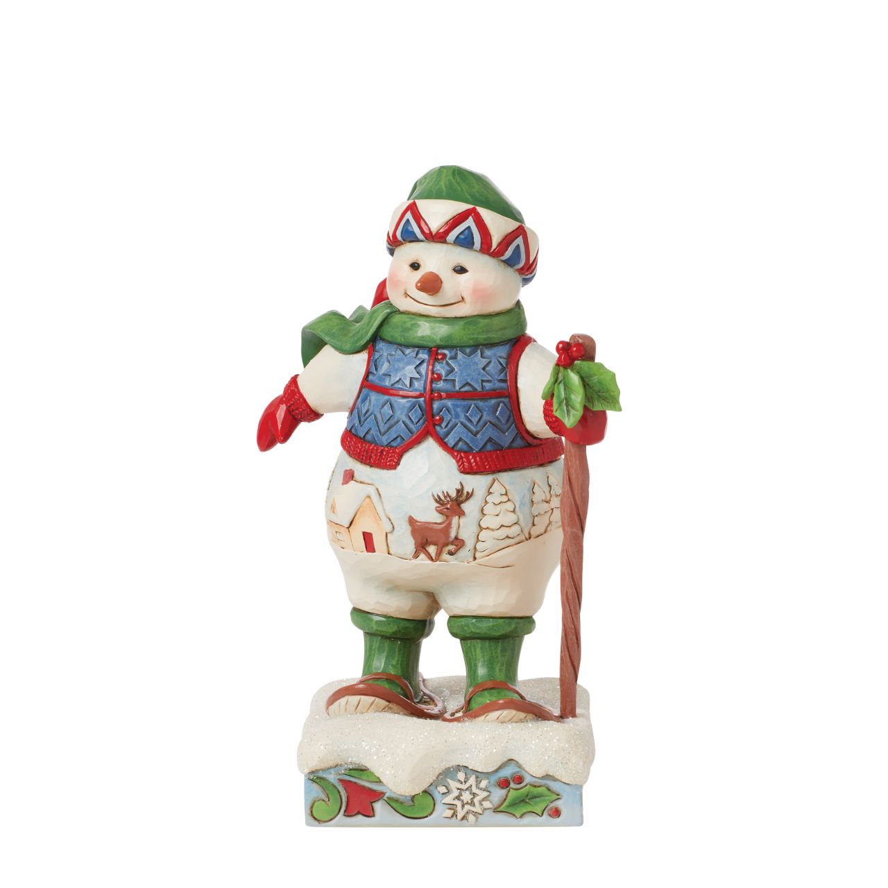 This festive figurine is the cutest Snowman, ready for the ice with his snowshoes. From the Heartwood Creek collection from Jim Shore. Comes in fully branded packaging.