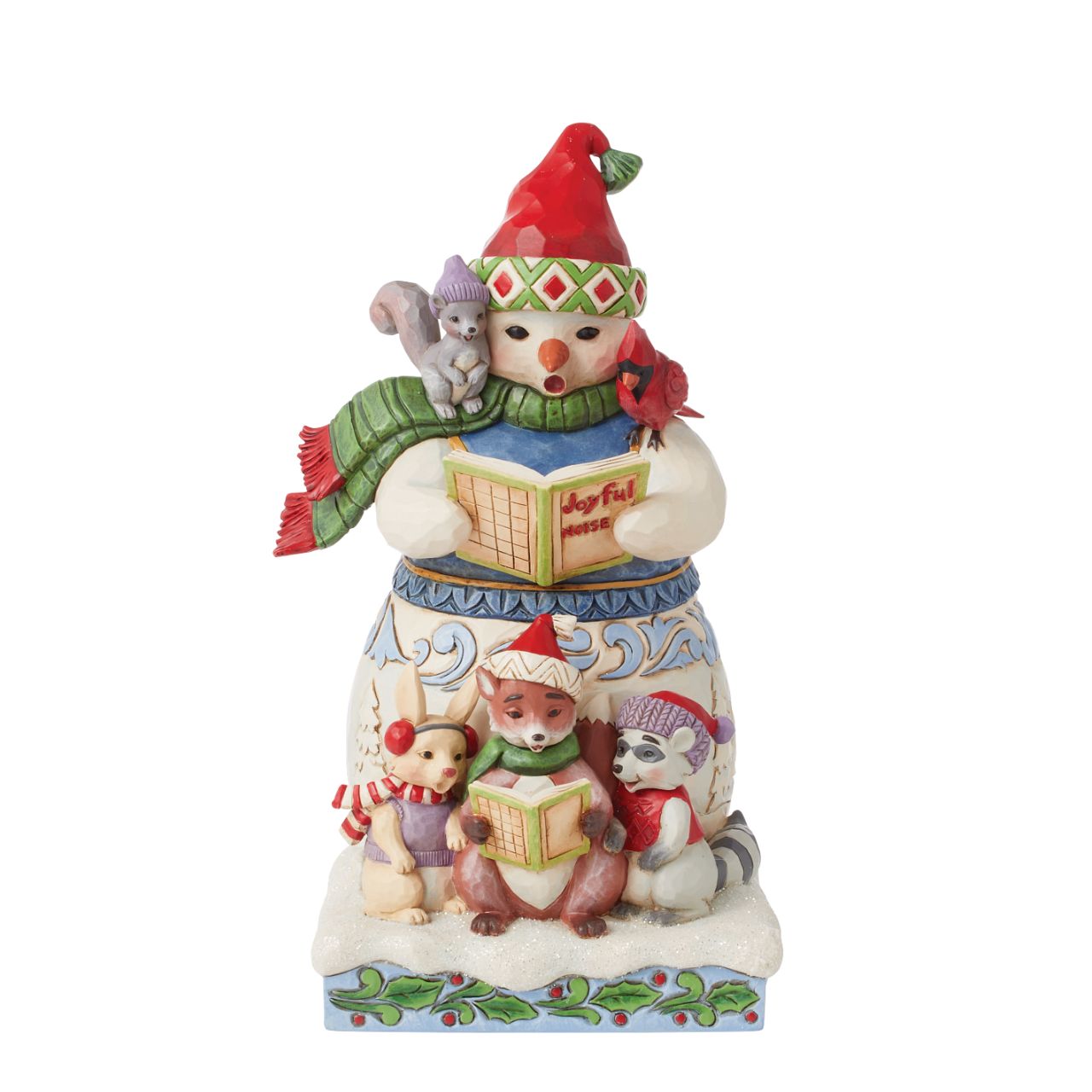 The perfect grouping to get you in the Christmas spirit. This happy group of animals with their Snowman friend are the perfect addition to any festive display from Jim Shore and his Heartwood Creek collection. Comes in fully branded packaging.