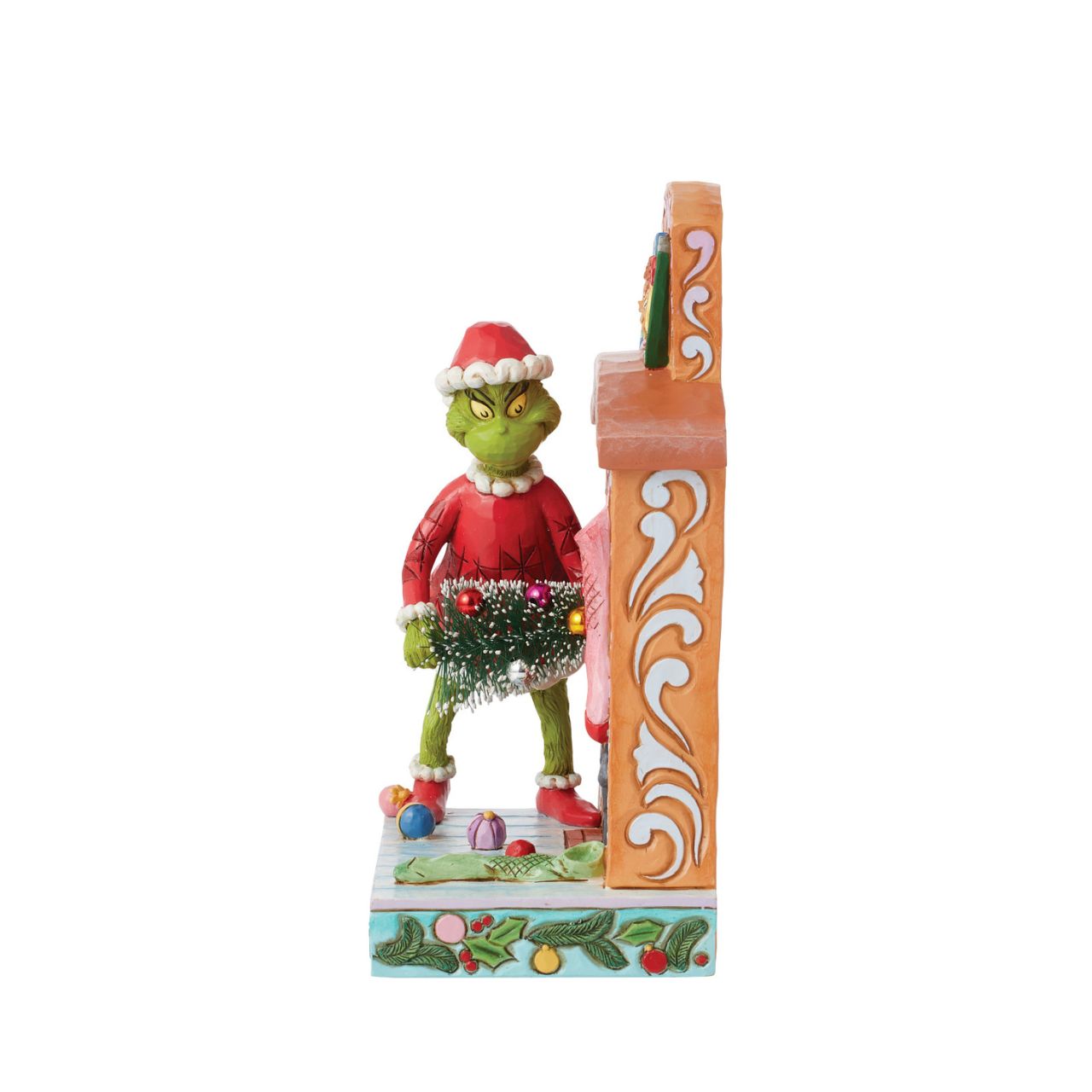 Designed by award-winning artist, Jim Shore, hand carved and hand painted, the iconic Grinch is ready to enjoy the Christmas holidays with this festive piece. Comes in a fully branded gift box.