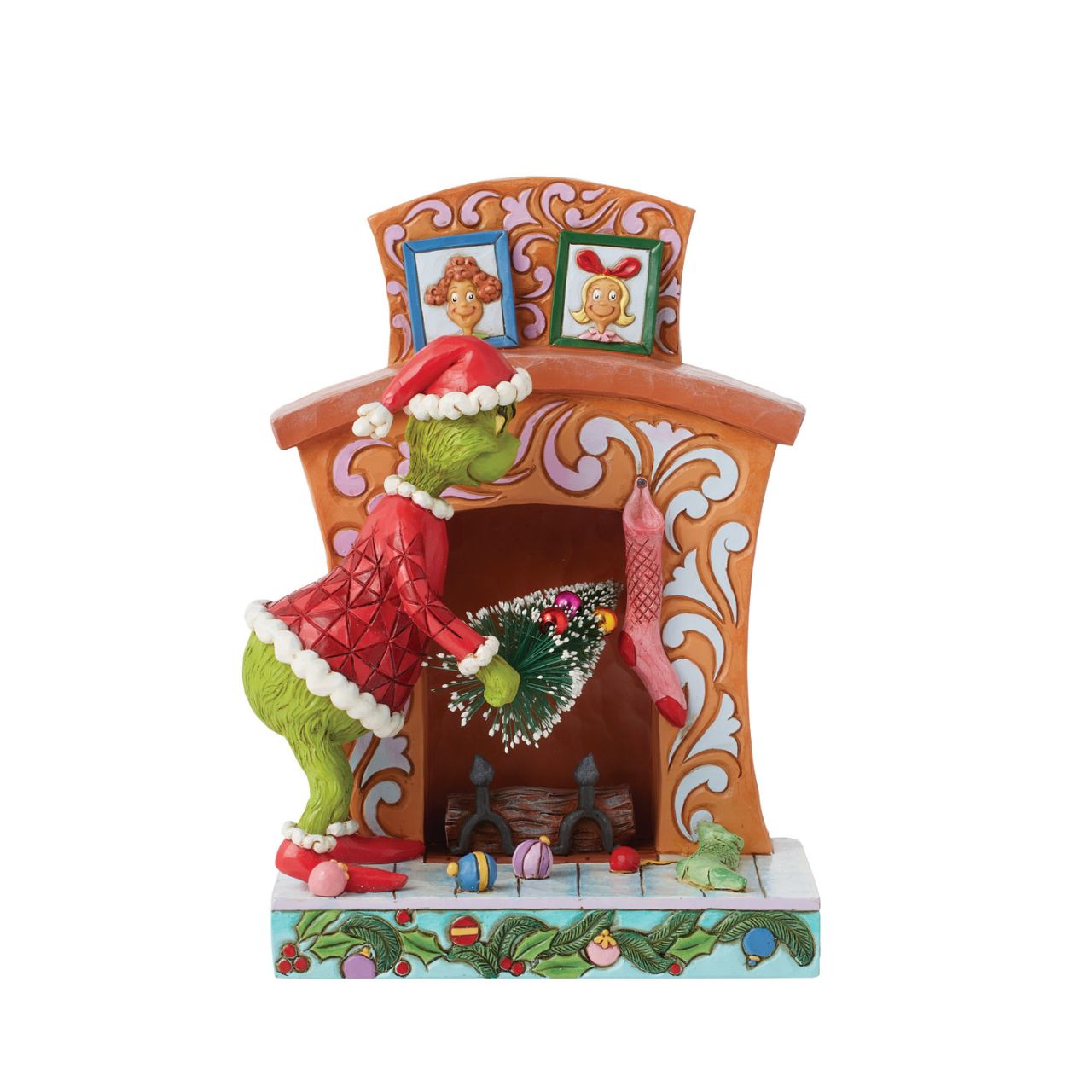 Designed by award-winning artist, Jim Shore, hand carved and hand painted, the iconic Grinch is ready to enjoy the Christmas holidays with this festive piece. Comes in a fully branded gift box.