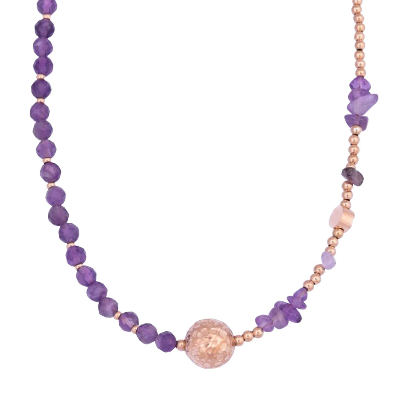 Eva Amethyst Necklace by Knight & Day  Showcase your sophisticated style with the Eva Amethyst Necklace by Knight & Day. Crafted with high-quality sterling silver and an intricate design, this necklace allows you to make a statement without being too flashy. Its alluring amethyst gemstone is sure to captivate onlookers.