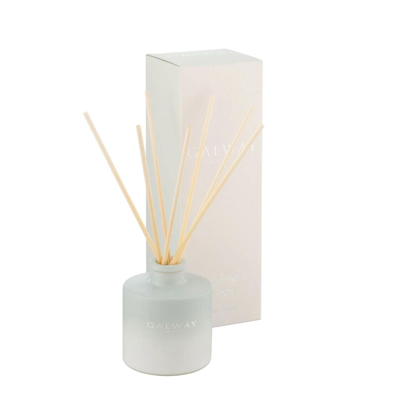 Lotus Flower & Thyme Diffuser  Transport yourself to a special place with the perfect fragrance for your home. Our Lotus Flower & Thyme scent will transform any room and certainly set the right mood. Delicate white floral top notes, green tea & thyme are contrasted with spicy scents of clove & nutmeg.