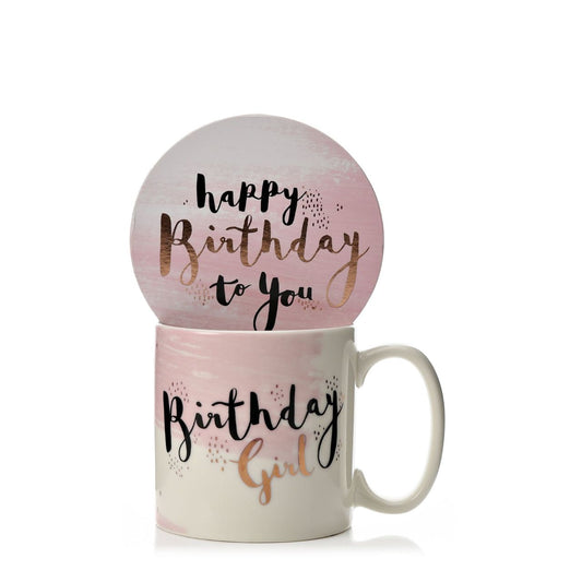 Birthday Girl Luxe Ceramic Mug & Coaster  Help the birthday girl remember her special day with this gorgeous mug and coaster set.