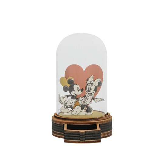 This glass dome decoration encases true Disney love, the original pair Mickey and Minnie Mouse. Keep your rings safe in this one of a kind ring drawer which fits two rings perfectly. This classic, vintage style, decorative drawer will make a stunning display next to your bed or on your bedroom dresser. 