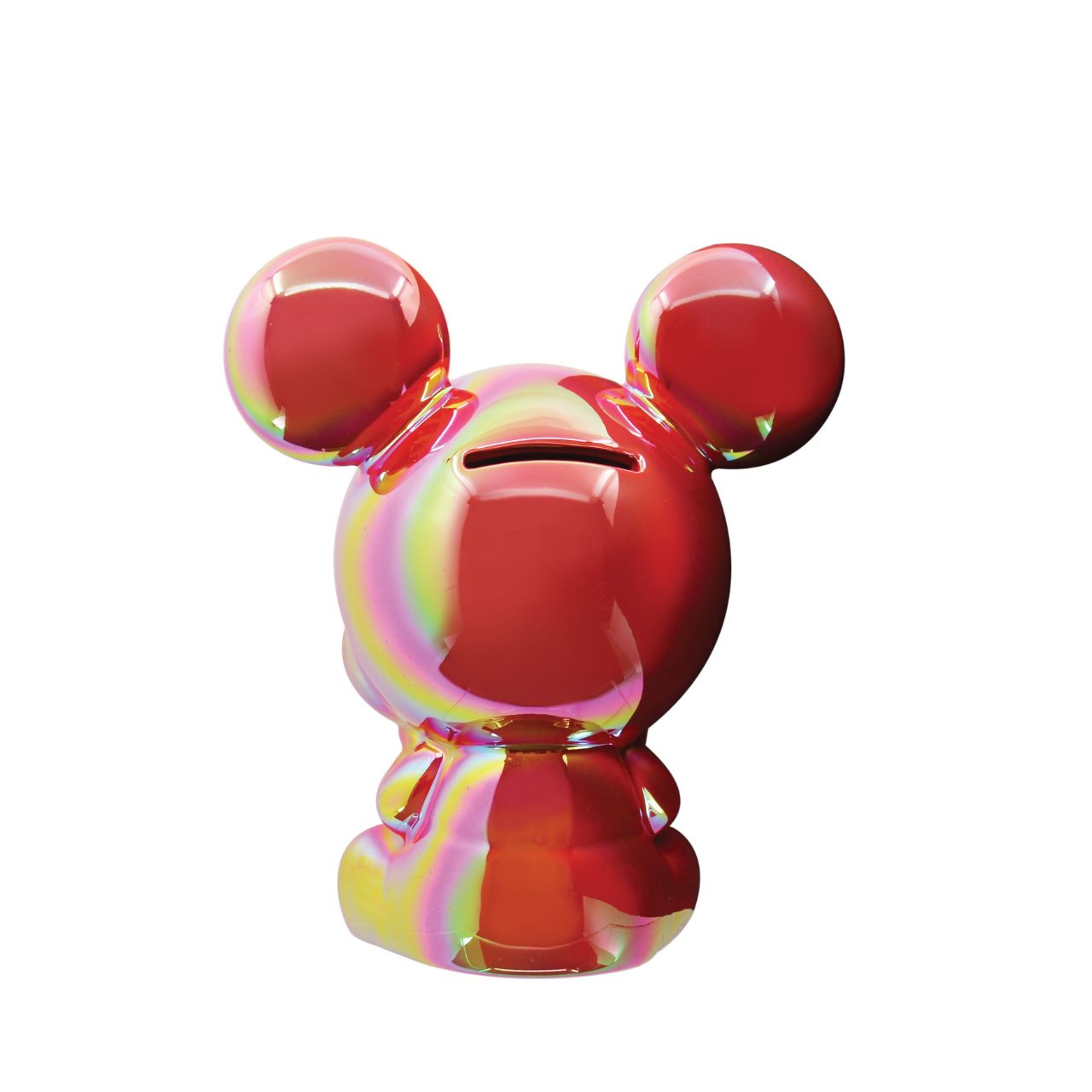 Make saving fun with the Mickey Ceramic Money Bank by Disney Showcase. It is the perfect, practical décor piece for Disney fans of all ages. At 17cm tall with a dazzling red, iridescent finish this piece is guaranteed to catch the attention of all that see it and will add the Disney magic to any home.