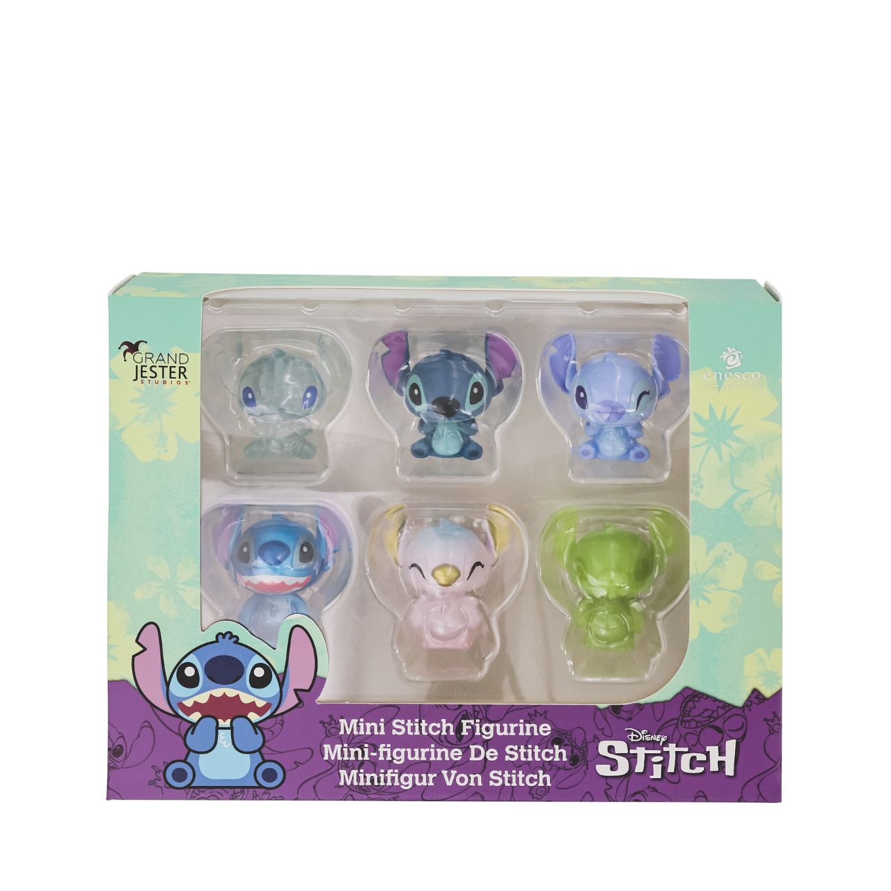 Love Stitch? Then these mini Stitch figurines are for you. Each pack contains 6 different variations of Stitch, perfect for those who love to add a bit of colour and fun to their collections. Comes in a fully branded gift box.