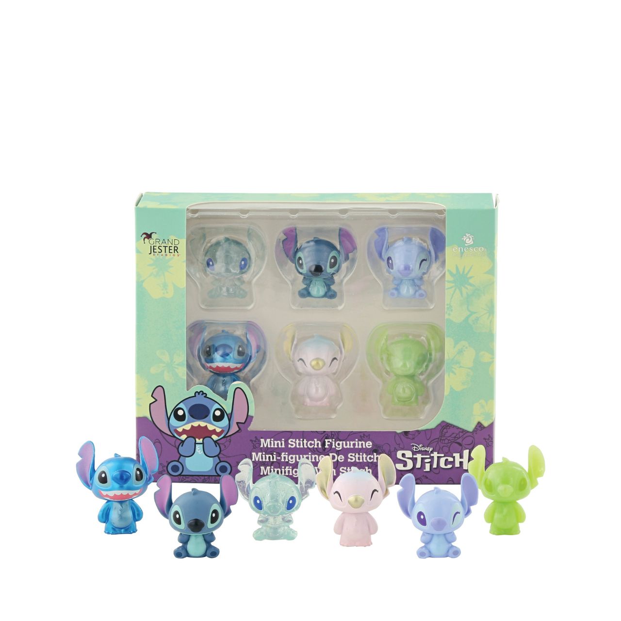 Love Stitch? Then these mini Stitch figurines are for you. Each pack contains 6 different variations of Stitch, perfect for those who love to add a bit of colour and fun to their collections. Comes in a fully branded gift box.