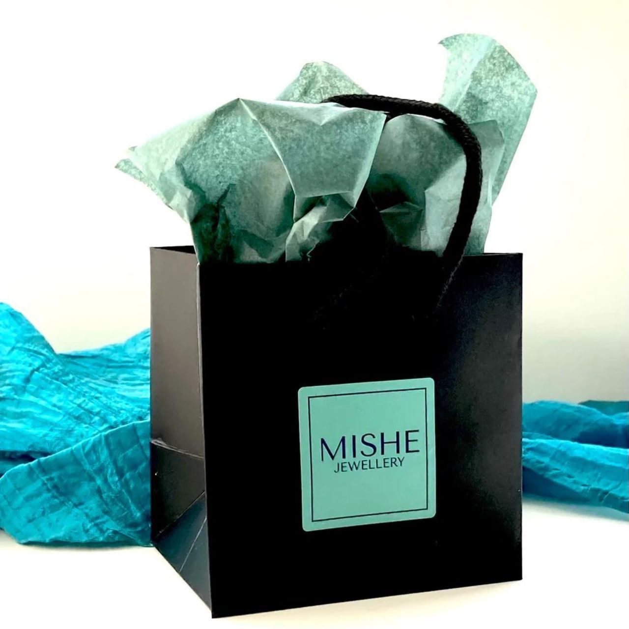 Blue and Green Hematite and Crystal Cube Bracelet by Mishe