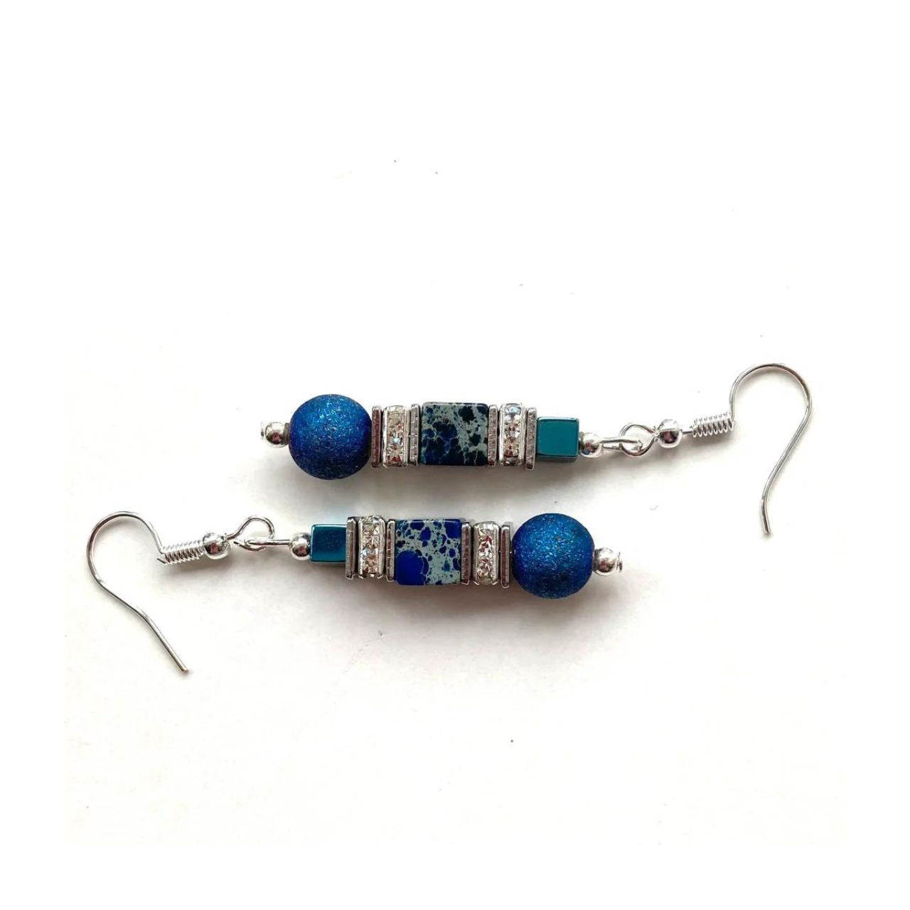 Blue Gemstone Earrings by Mishe Jewellery