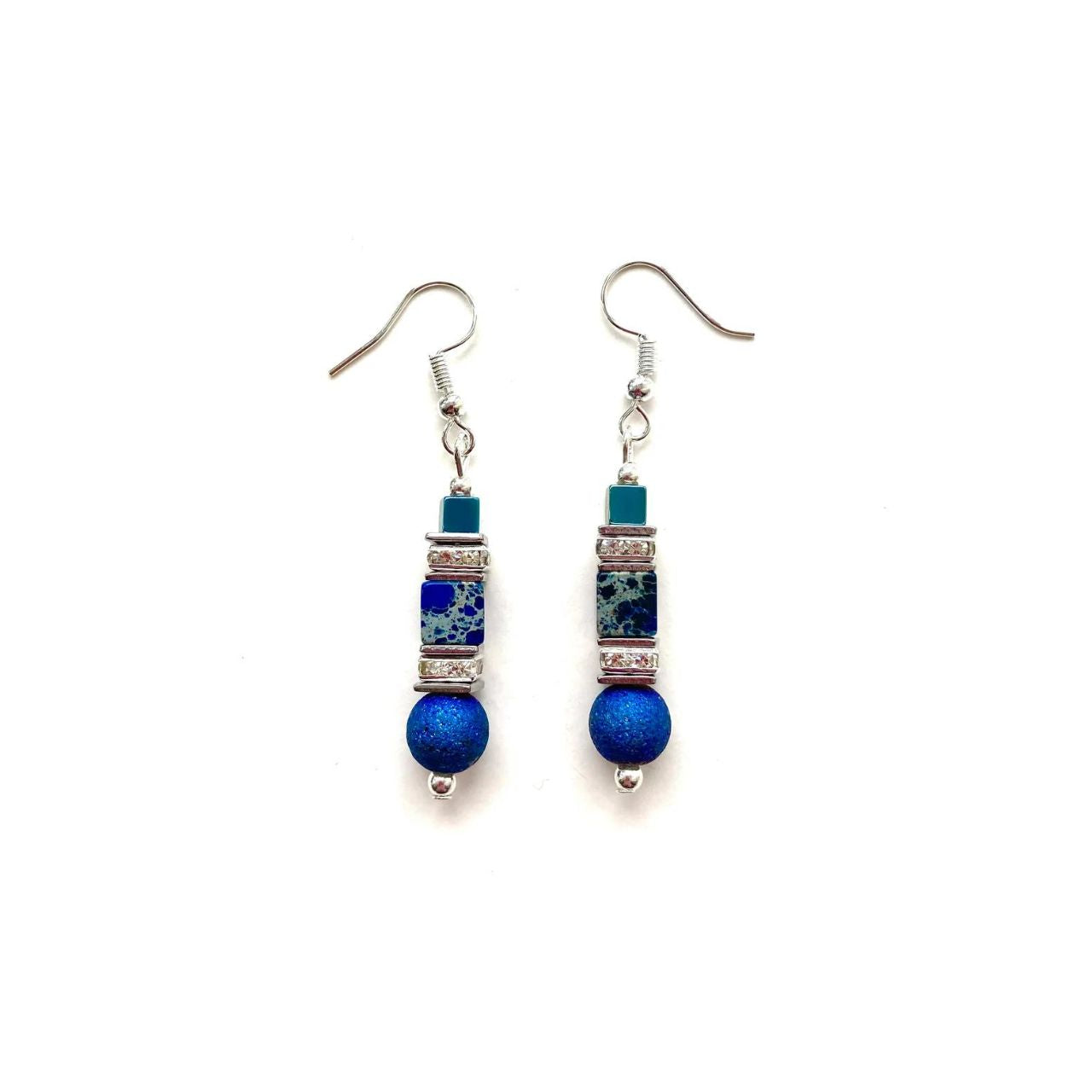 Blue Gemstone Earrings by Mishe Jewellery