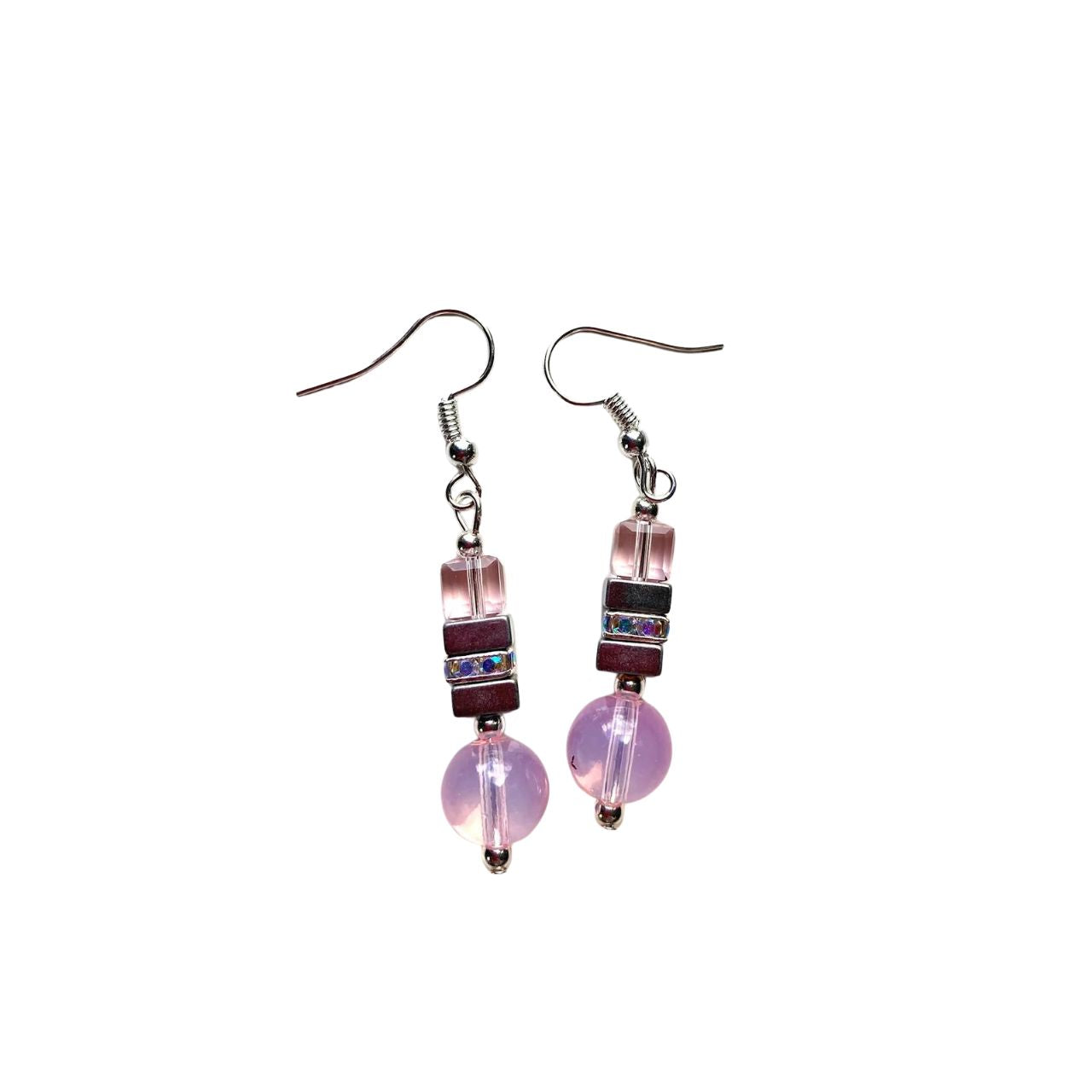 Pink Opalite Gemstone Earrings by Mishe Jewellery