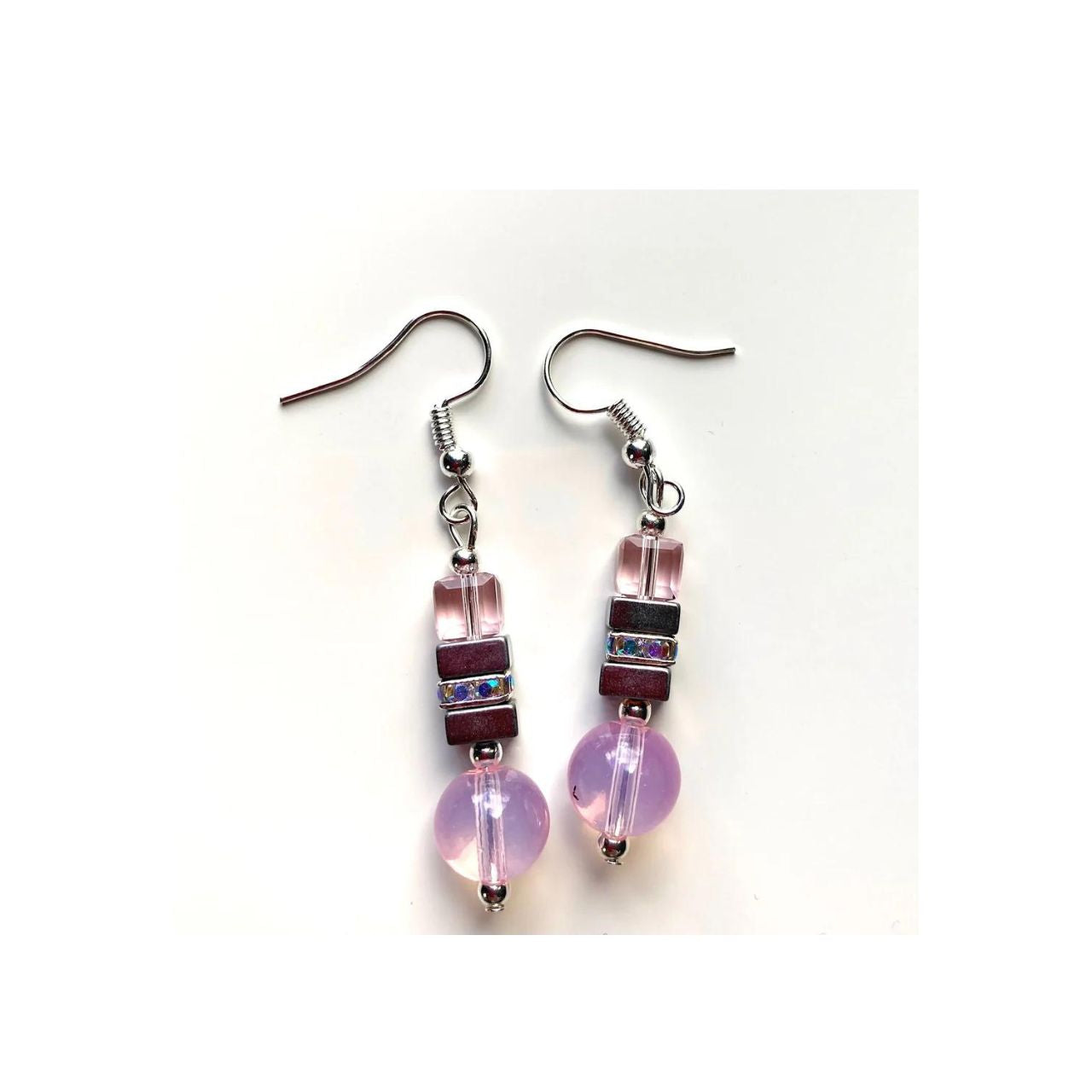 Pink Opalite Gemstone Earrings by Mishe Jewellery