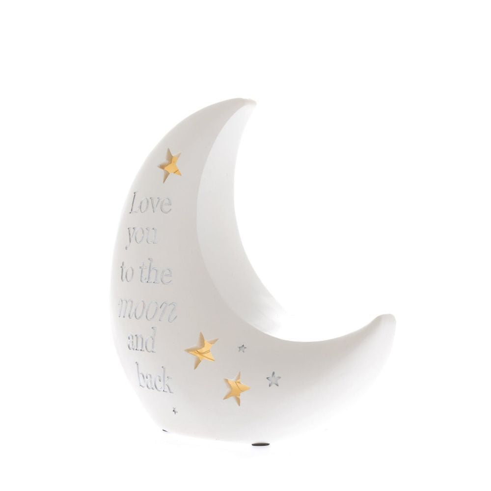 Bambino Moon Shaped Resin Nightlight "Love you to the moon"