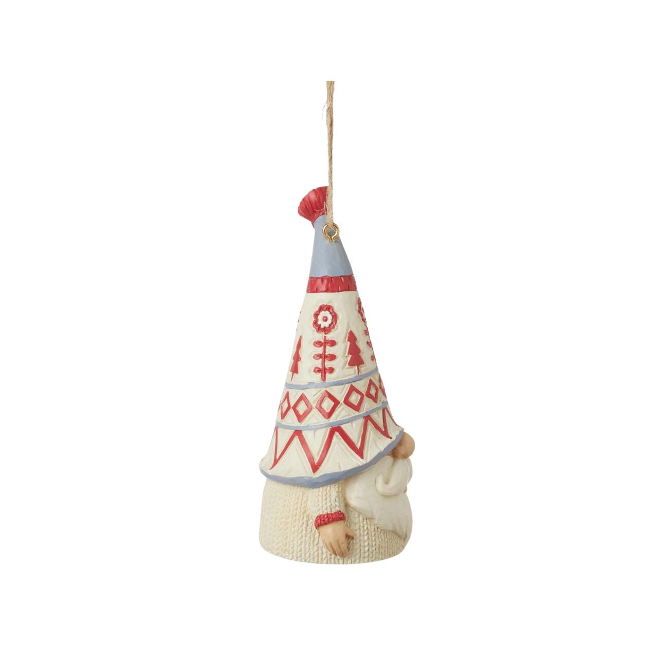 Part of the Nordic Noel Collection; this gnome features a knitted white jumper with a Christmas design on his hat. This super cute Gnome Hanging Ornament is the perfect addition to any Christmas Tree.