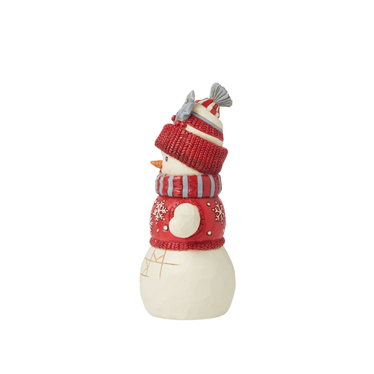 Hand crafted from high quality cast stone and comes in fully branded packaging. This Snowman is wrapped up tight against the winter chill. Created as a part of the Nordic Noel collection from Heartwood Creek by Jim Shore.