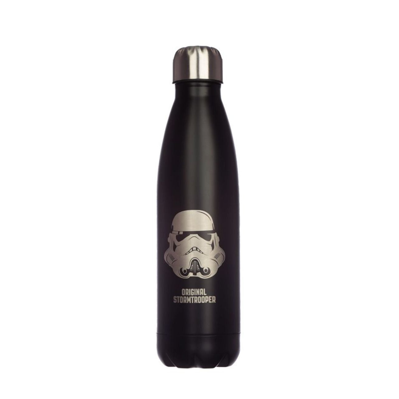 Designed for fans of the iconic Stormtrooper, this hot and cold drinks bottle keeps beverages at the perfect temperature with a 500ml capacity. A must-have for on-the-go hydration and showcasing your love for the Empire. Stay refreshed and stay loyal with this sleek black bottle.