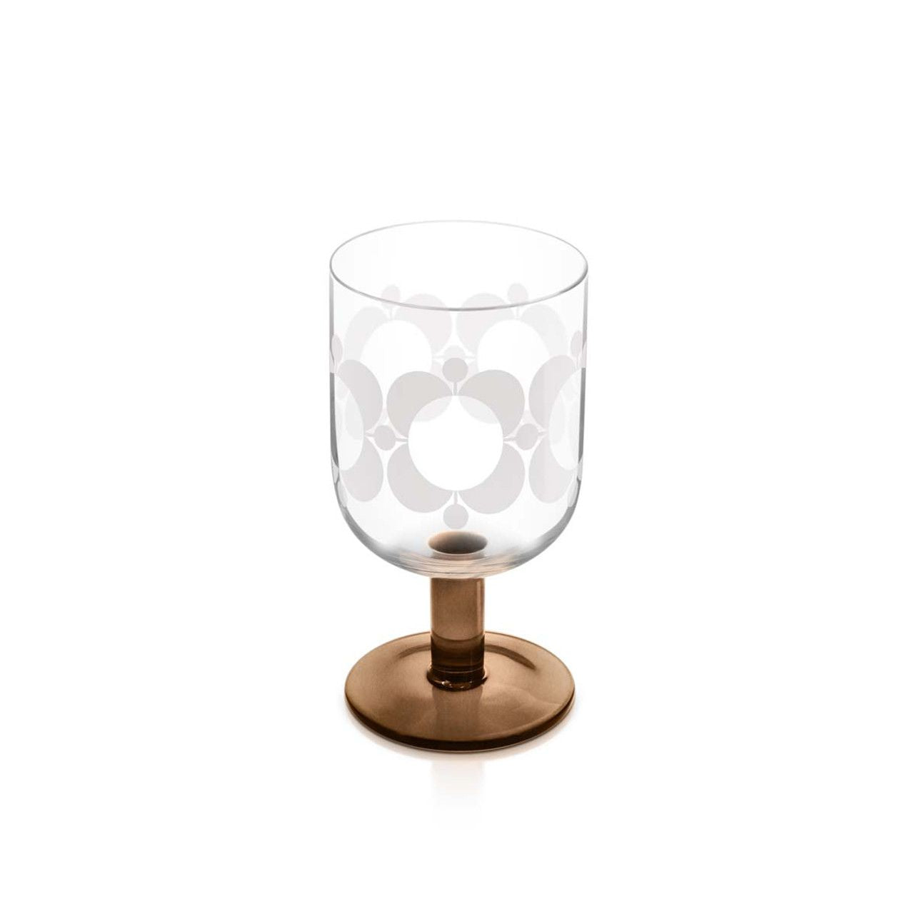 This set of four wine glasses has the classic atomic flower pattern etched into the glass. The perfect finish to any table setting.