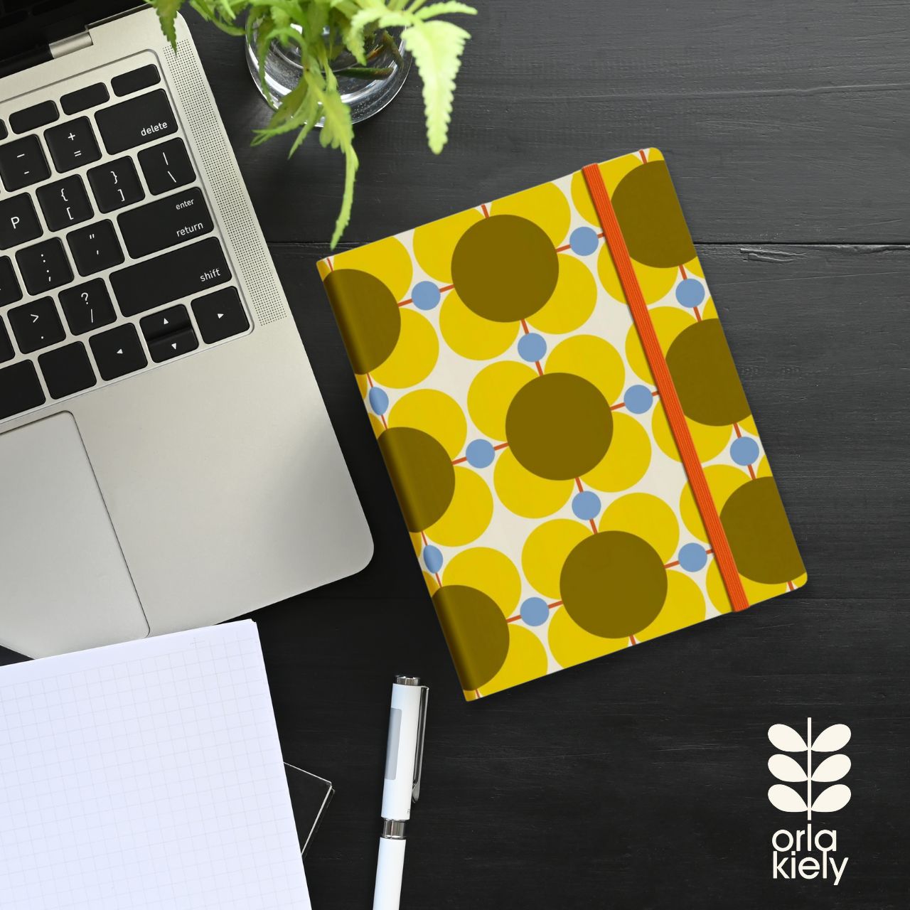 Organize your goals, plans, and weekly shopping list in a sleek and stylish manner with our Atomic Flower notebook. Featuring a sturdy hardcover, rounded corners, elastic closure, and matching ribbon bookmark, this notebook also includes a grid square paper layout and an expandable inner back pocket.