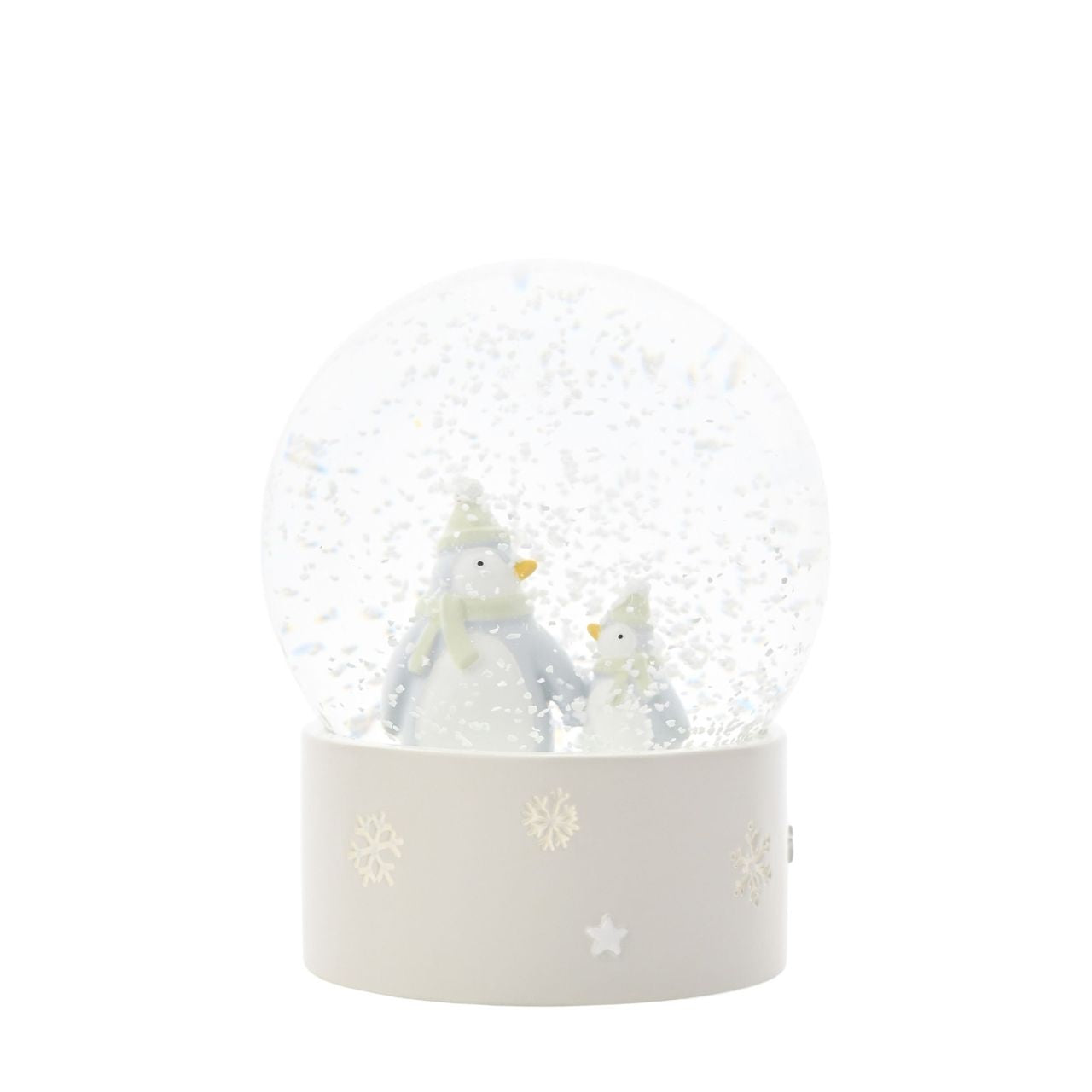 A Bambino BY JULIANA Mother and Baby Penguin Water Globe. Brimming with whimsical charm, this item is an enchanting addition to any nursery or Christmas display.