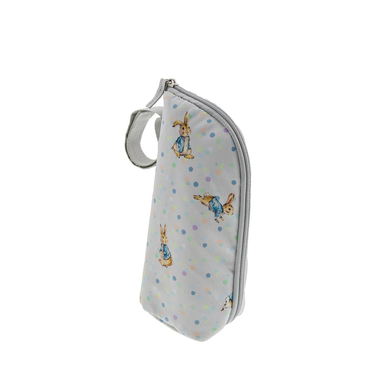 Beatrix Potter Peter Rabbit Insulated Bottle Bag  Our portable classic Peter Rabbit insulated bottle bag makes feeding on the go easy. Can be used to keep bottles hot or cold, ideal for your hungry little rabbit. The adorable design ensures it fits perfectly on your wrist, pram or bag. The design allows this bottle bag to be gender-neutrals and perfect for any baby shower gift.