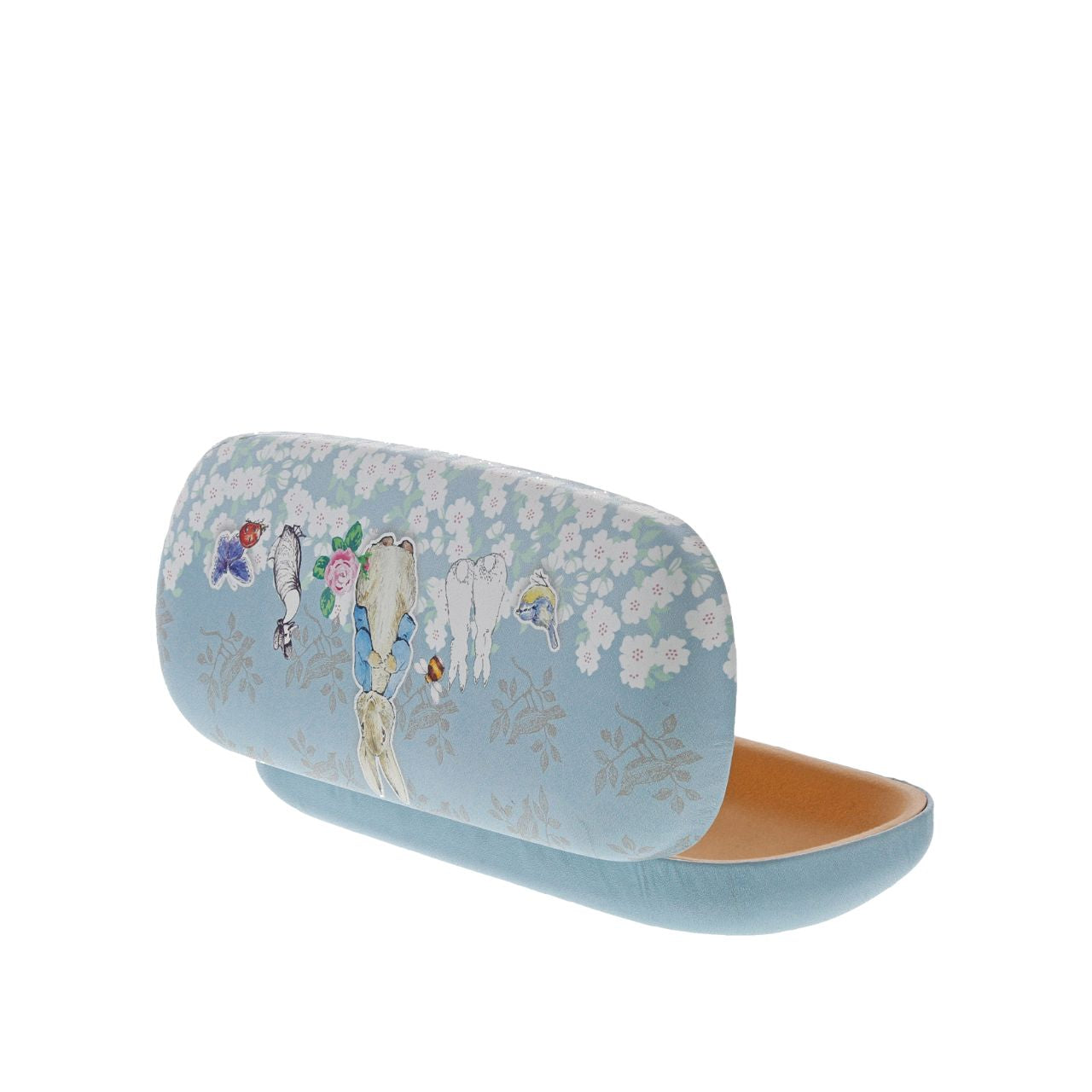 Beatrix Potter Peter Rabbit Glasses Case  This lovely Peter Rabbit Glasses Case features a delicate backdrop print for a contemporary look. A gift that will make stylish accessory for any Beatrix Potter fan. Hard shell protective case with soft interior lining makes it easy to transport your reading glasses in a safe way.