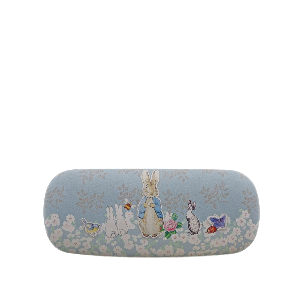 Beatrix Potter Peter Rabbit Glasses Case  This lovely Peter Rabbit Glasses Case features a delicate backdrop print for a contemporary look. A gift that will make stylish accessory for any Beatrix Potter fan. Hard shell protective case with soft interior lining makes it easy to transport your reading glasses in a safe way.