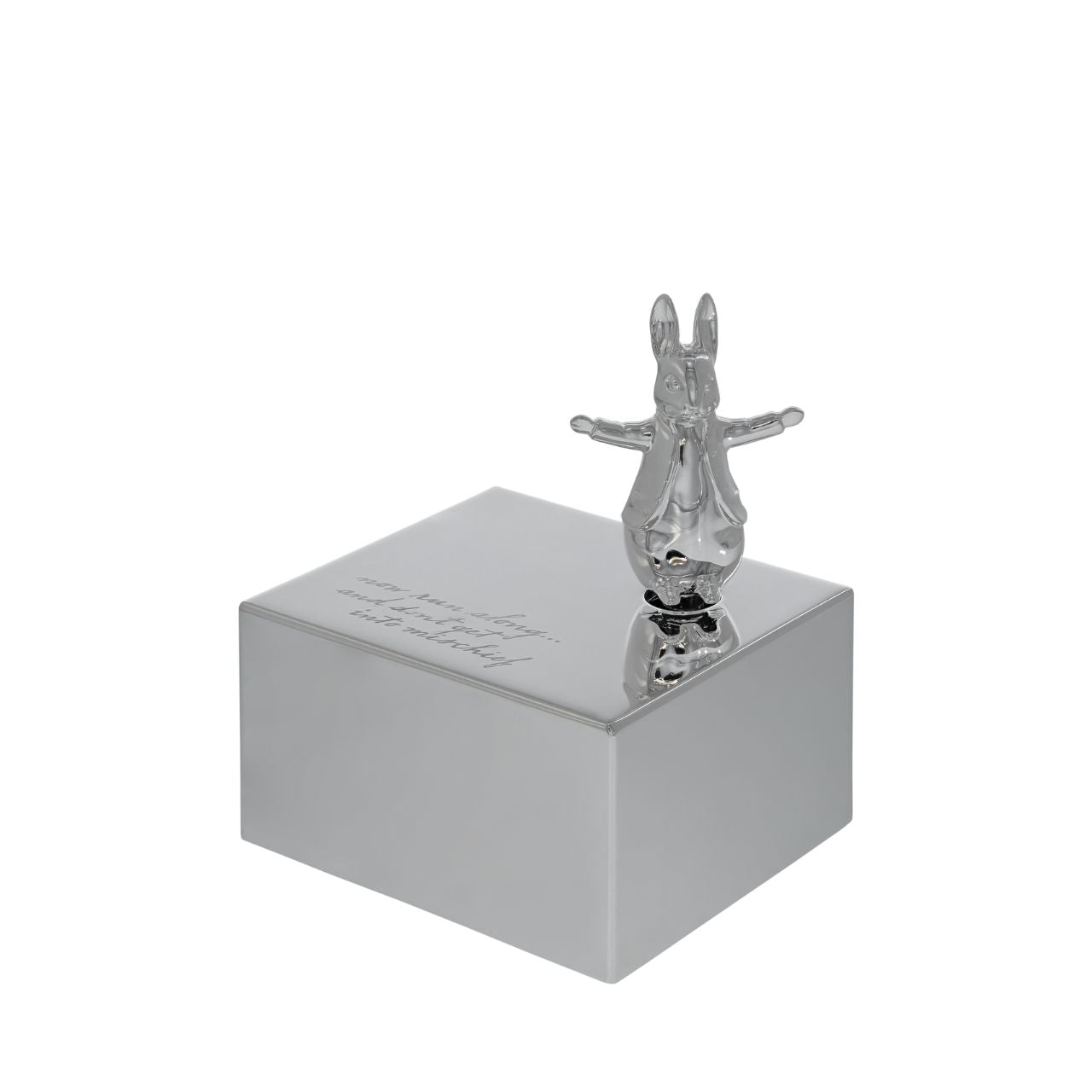 Celebrate a new bundle of joy with the Beatrix Potter New Baby collection. The silver-plated Music Box, with an adorable sculpted Peter Rabbit on top, makes a beautiful gift that will be treasured for years to come.