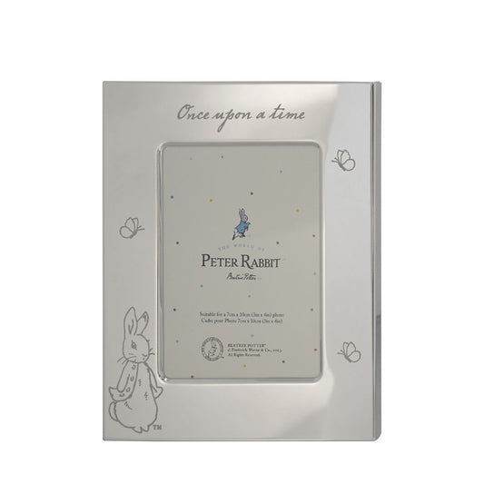 Celebrate a new bundle of joy with the Beatrix Potter New Baby collection. The silver-plated Photo Frame, with an adorable etched Peter Rabbit design, makes a beautiful gift that will be treasured for years to come.