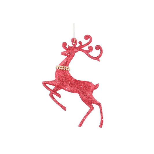 Gisela Graham Red Reindeer Christmas Hanging Ornament  Bring some festive cheer to your tree with the Gisela Graham Red Reindeer Christmas Hanging Ornament. This unique piece is crafted from high-quality materials for a durable finish. A classic design, this ornament is sure to become a treasured part of your holiday décor for years to come.