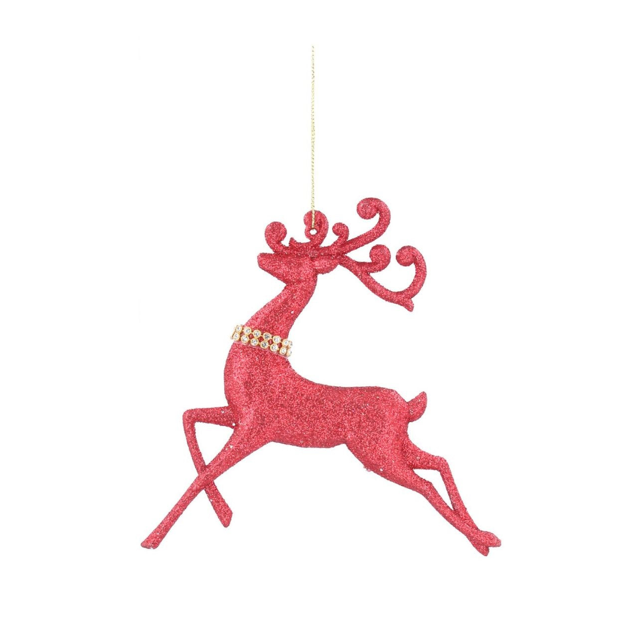 Gisela Graham Red Reindeer Christmas Hanging Ornament  Bring some festive cheer to your tree with the Gisela Graham Red Reindeer Christmas Hanging Ornament. This unique piece is crafted from high-quality materials for a durable finish. A classic design, this ornament is sure to become a treasured part of your holiday décor for years to come.