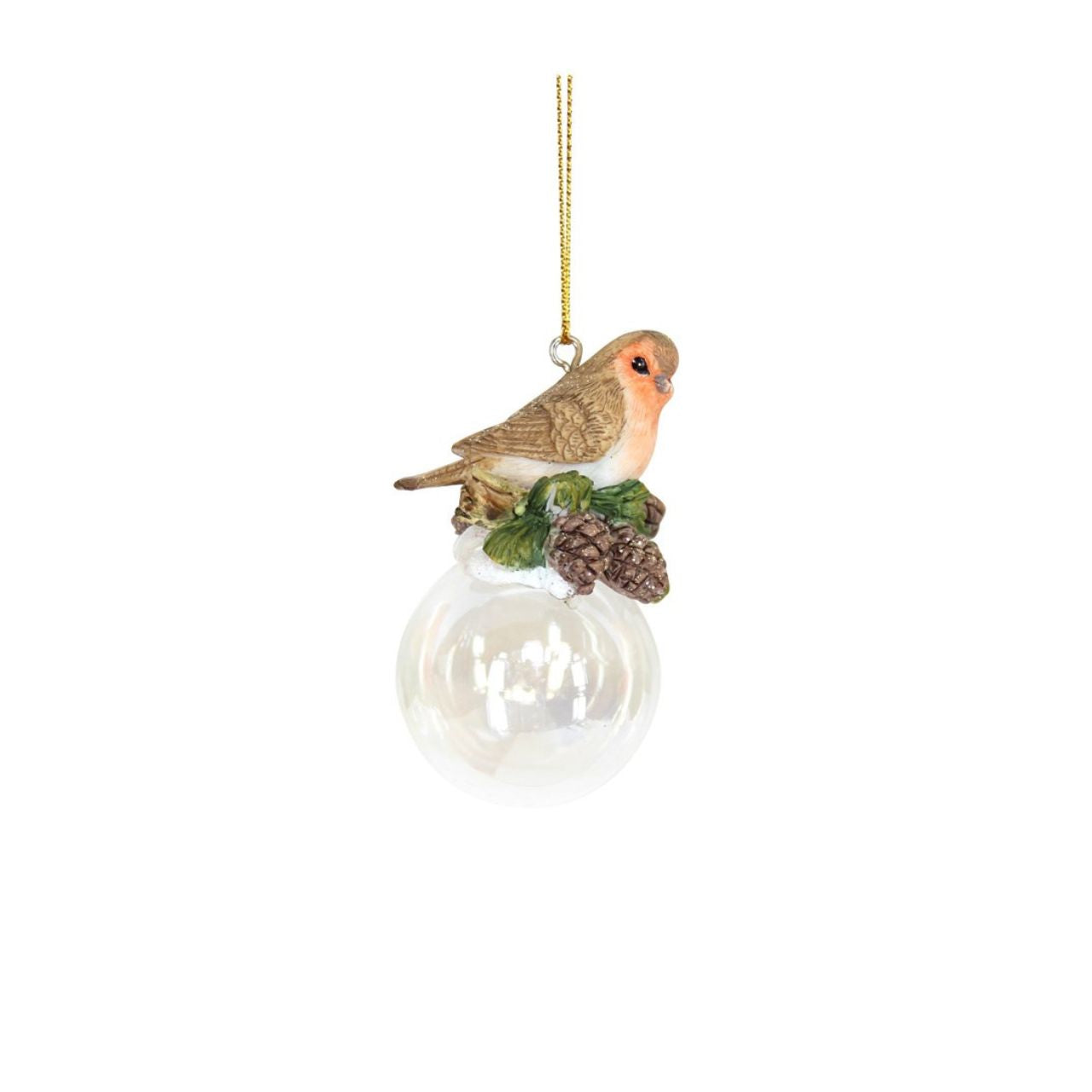 Robin Soap Bubble Christmas Hanging Ornament