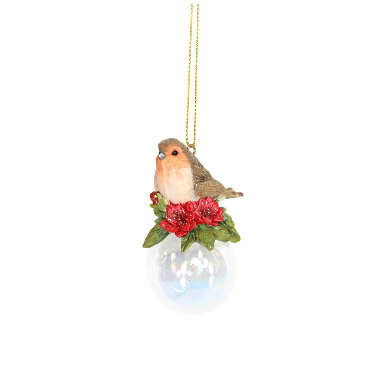 This Gisela Graham Robin on Soap Bubble Christmas Hanging Ornament is expertly crafted and will add a touch of charm to your holiday décor. The intricately designed soap bubble captures the essence of winter, while the delicate robin perched atop adds a whimsical touch. Perfect for any Christmas tree.