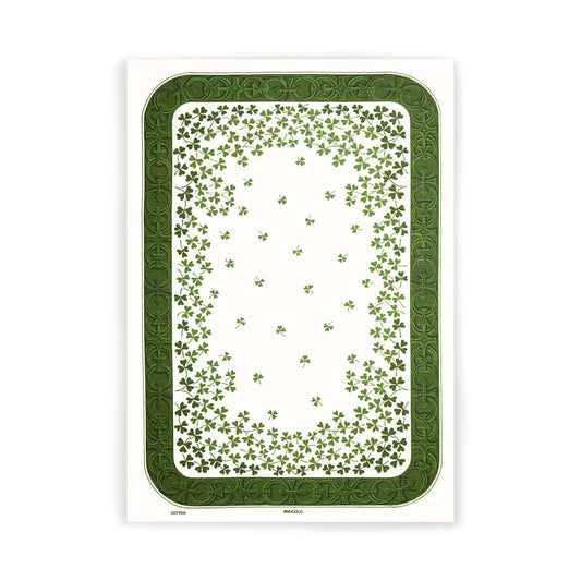 Tara 100% Linen Union shamrock design tea towel