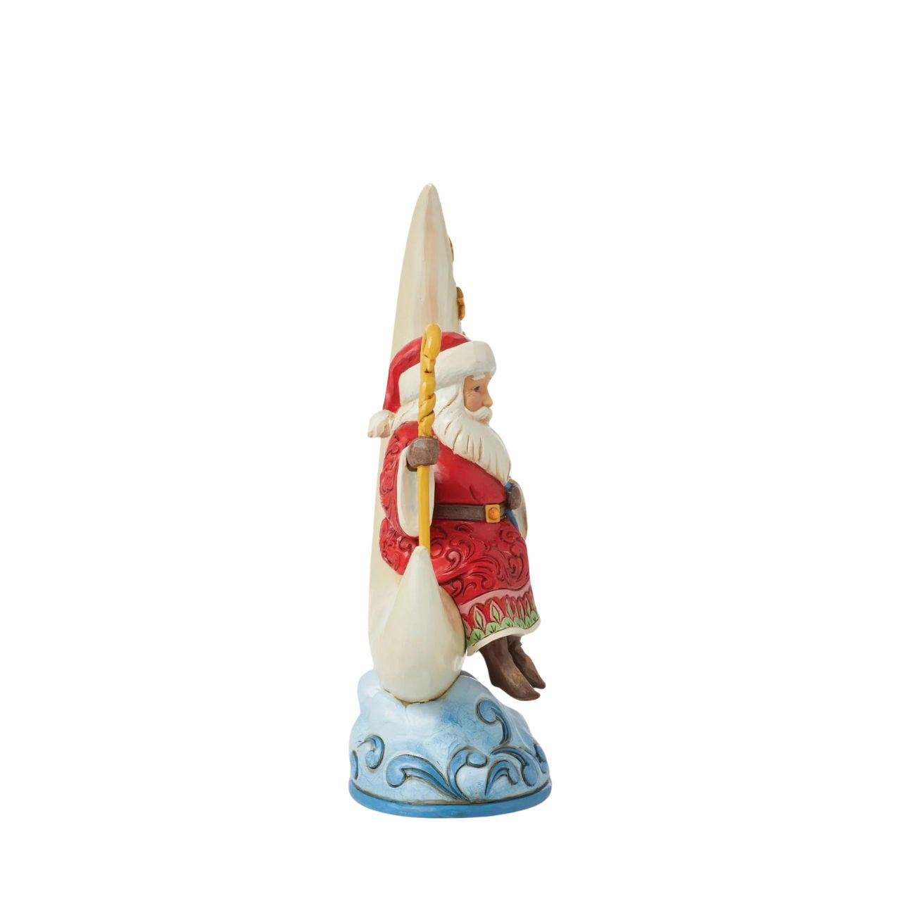 Designed by award winning artist Jim Shore as part of the Heartwood Creek Christmas Collection, hand crafted using high quality cast stone and hand painted, this Santa on Crescent Moon figurine is perfect for the Christmas season.