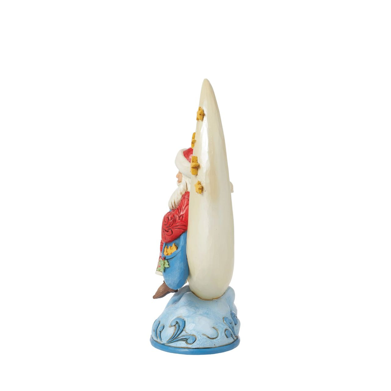 Designed by award winning artist Jim Shore as part of the Heartwood Creek Christmas Collection, hand crafted using high quality cast stone and hand painted, this Santa on Crescent Moon figurine is perfect for the Christmas season.