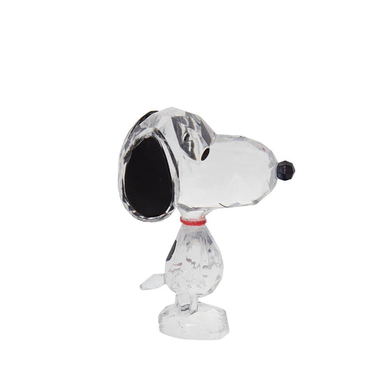 This "gem cut" acrylic sculpture reflects the world's most famous comic strip pup. Snoopy is not your average beagle. He is a book lover and a book writer. Snoopy makes his debut in the Facets Collection and is presented in a branded window gift box. Not a toy or children's product.