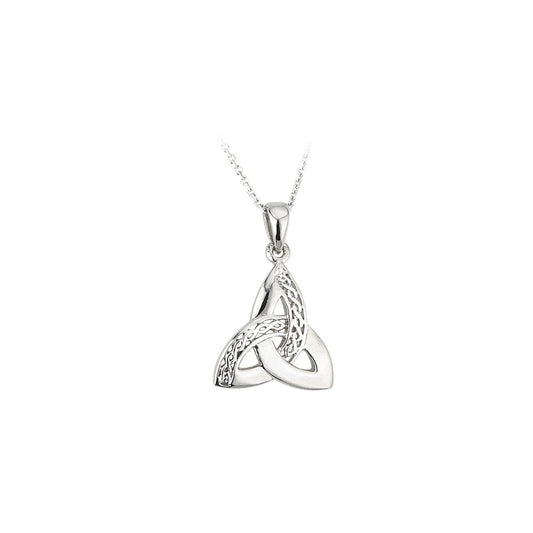 Solvar Sterling Silver Celtic Trinity Knot Pendant 18” Chain  This timeless sterling silver pendant features the iconic Trinity Knot, and has been Irish hallmarked in Dublin Castle. The Trinity Knot dates back to monks who worked tirelessly to illustrate the gospels, with the circular design (with no beginning and no end) representing eternal life and endless love.