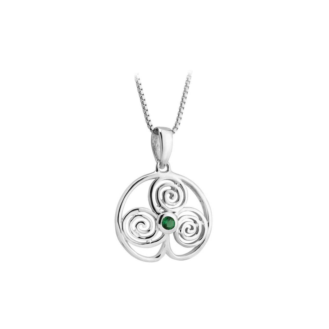 This stunning Sterling Silver Crystal Shamrock Pendant is made of Irish Hallmarked Sterling Silver, and designed in Dublin Castle. Its intricate shamrock design is set with crystal accents, and comes in a gift box, making it a perfect gift for any occasion.