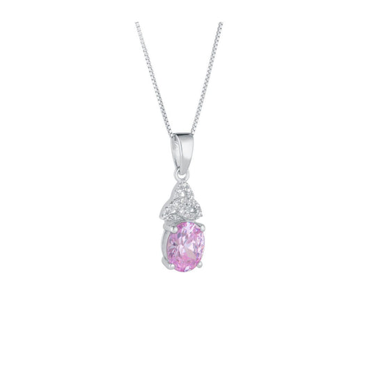 This Trinity Knot necklace is crafted in Sterling Silver and finished with cubic zirconias. It features June's birthstone, a charming light amethyst gem, symbolising calmness and wisdom. The intricate Trinity Knot emblem is both stylish and meaningful, representing eternal life and endless love.