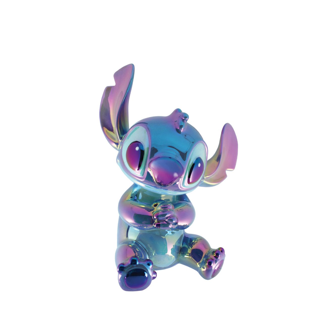 Make saving fun with the Stitch Ceramic Money Bank by Disney Showcase. It is the perfect, practical décor piece for Disney fans of all ages. At 19 cm tall with a dazzling blue, iridescent finish this piece is guaranteed to catch the attention of all that see it and will add the Disney magic to any home.