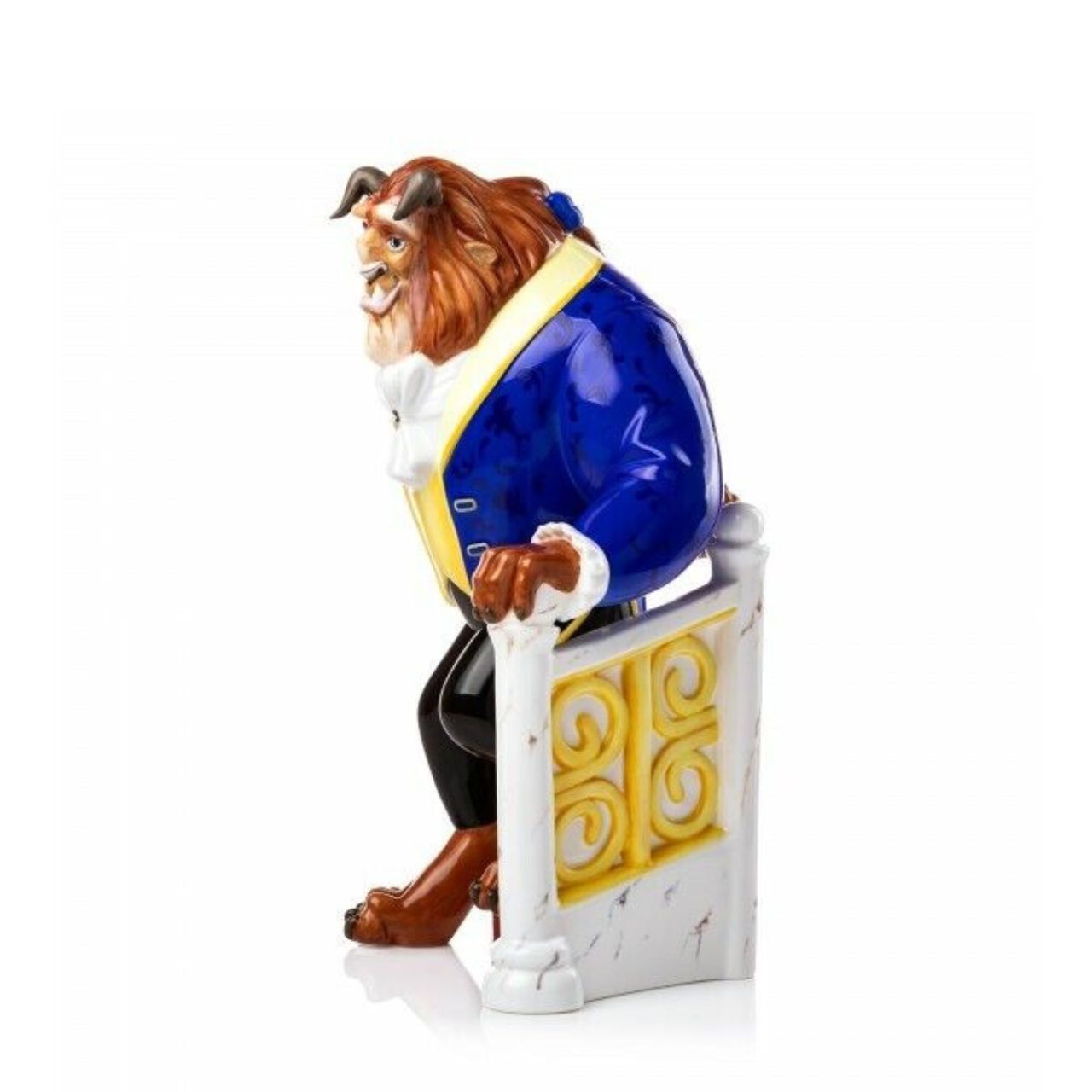 English Ladies Company Disney The Beast  Every Belle needs her Beast!  The Beast from Beauty and the Beast is here!! The Beast stands at 32cm tall on a set of luxurious marble stairs. Made from Fine Bone China and with a touch of real gold detailing his past mistakes may make others want to avoid him, but we sure can see his inner beauty!