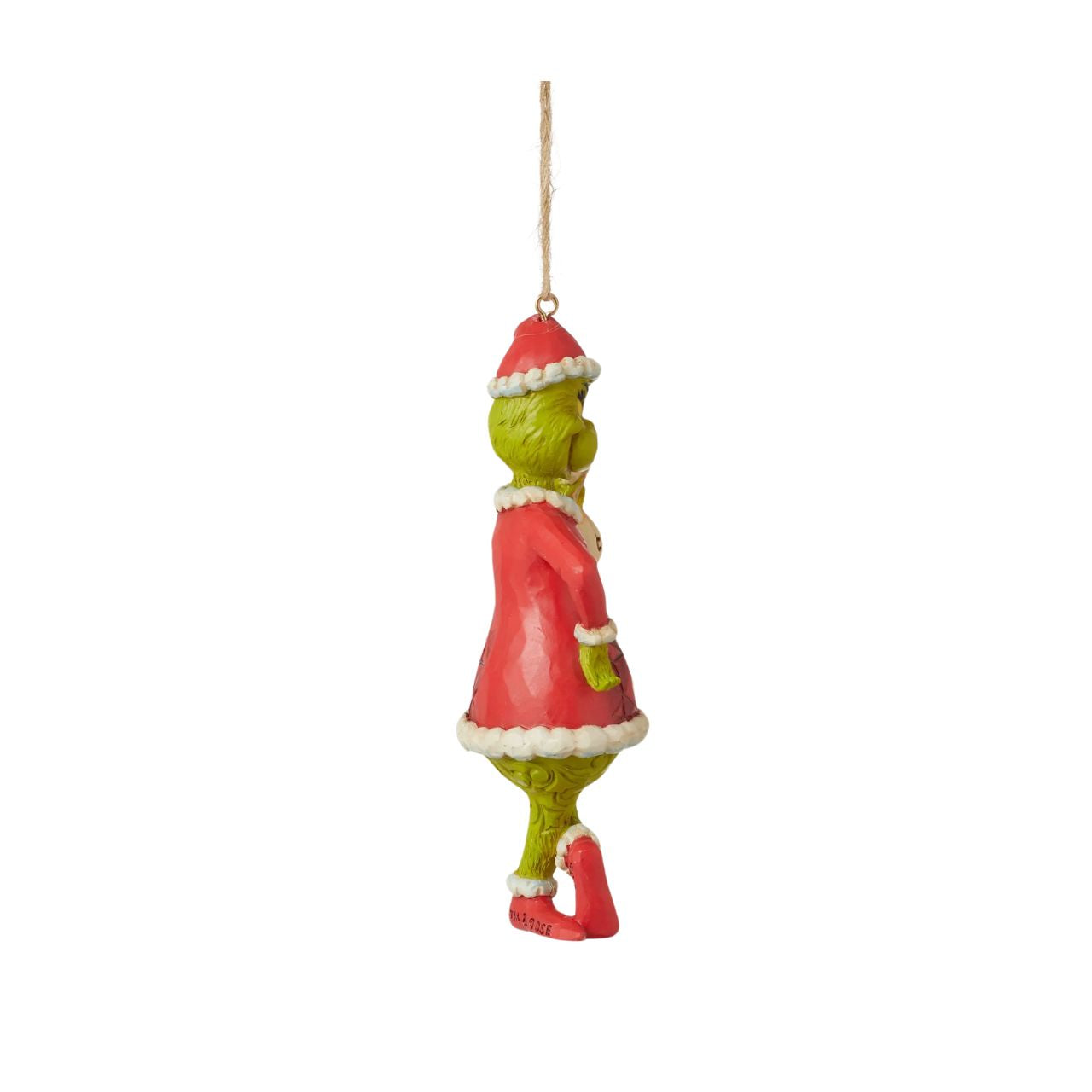 Show the Grinch's love of Christmas in this bauble designed by award winning folk artist Jim Shore. Hang this on your Christmas tree of fireplace.