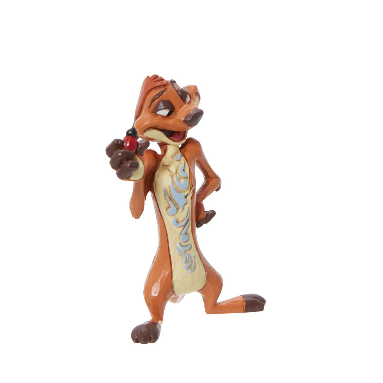 Disney The Lion King Timon Mini Figurine  Timon from the classic 1994 film The Lion King has been immortalised in this mini figurine. Designed by award winning artist Jim Shore, hand crafted using high quality cast stone and hand painted.