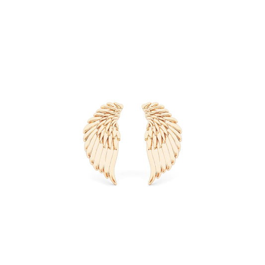 Elevate your style with these stunning gold Angel Wing Stud Earrings from Tipperary. Crafted with expert precision, these earrings feature delicate angel wing details for a beautiful and timeless look. Perfect for any occasion and sure to be a cherished addition to your jewellery collection.