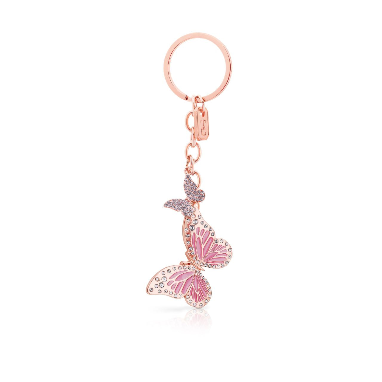 Pink Butterfly Keyring by Tipperary Crystal  Transform your keys to a fashion statement with this beautiful Pink Butterfly keyring.