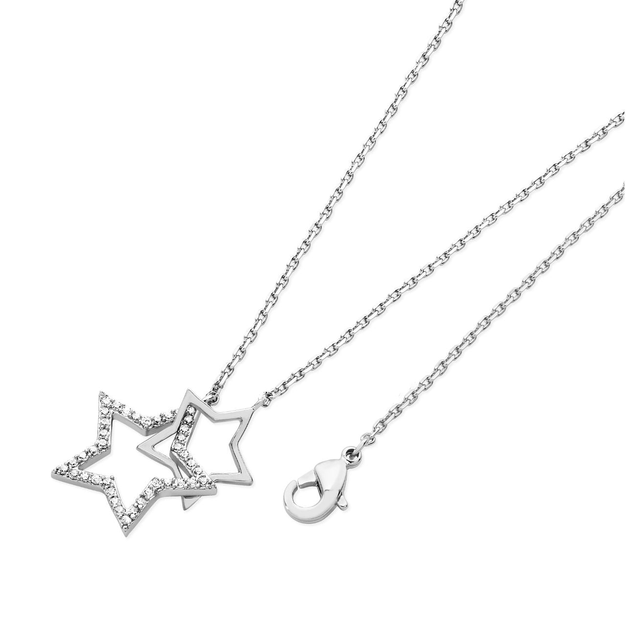 Sterling Silver Star Interlocking Pendant by Tipperary Crystal